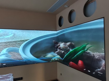 鄂州菱角湖室內全彩P2.0安裝完畢   尺寸：4.48x1.28m  像素點：2240x640