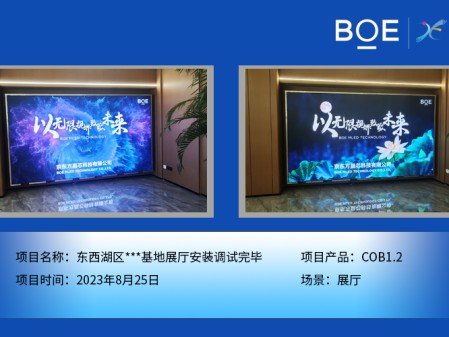 隨州東西湖區***基地展廳COB1.2安裝調試完畢
