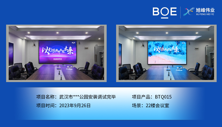 鄂州武漢市**公園22樓會議室BTQ015安裝調試完畢