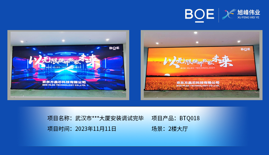 隨州武漢市***大廈2樓大廳BTQ018安裝調(diào)試完畢