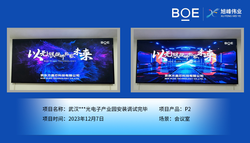 隨州武漢***光電子產(chǎn)業(yè)園會(huì)議室P2安裝調(diào)試完畢