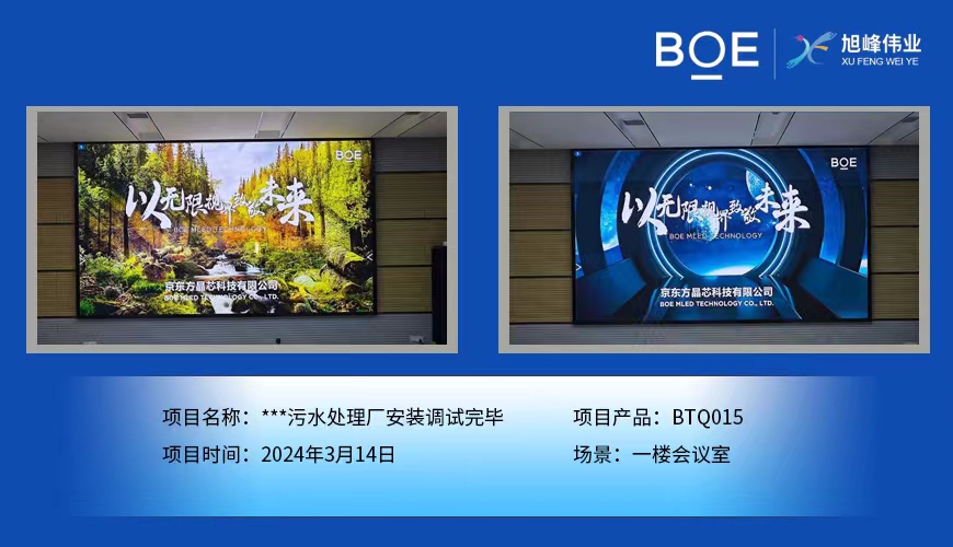隨州**污水處理廠一樓會(huì)議室BTQ015安裝調(diào)試完畢